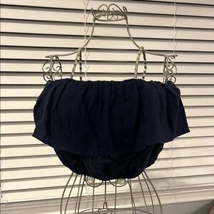 Navy Blue Off-Shoulder Top